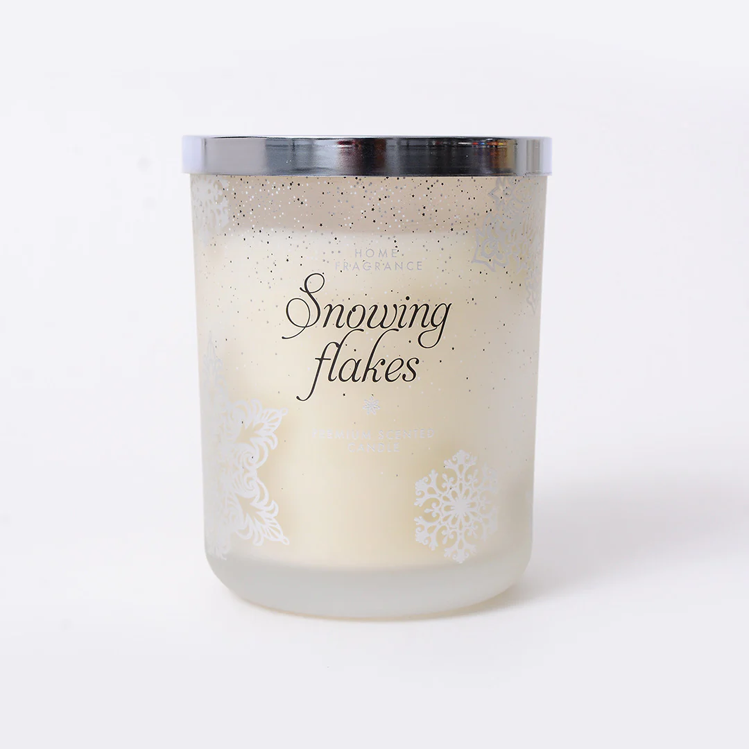 Silver Snow Flake Candle - Image 2