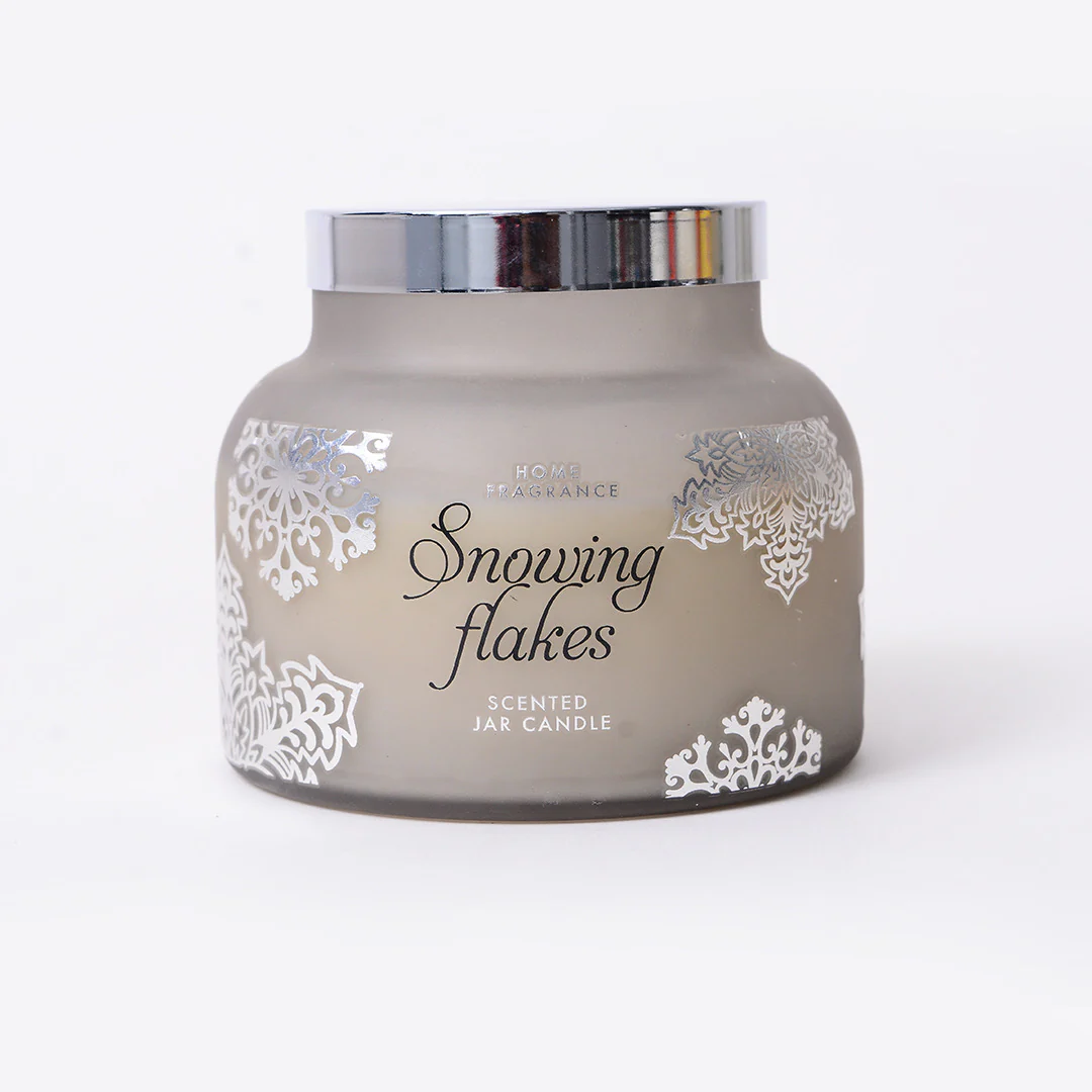 Silver Snow Flake Candy Jar Candle - Image 3