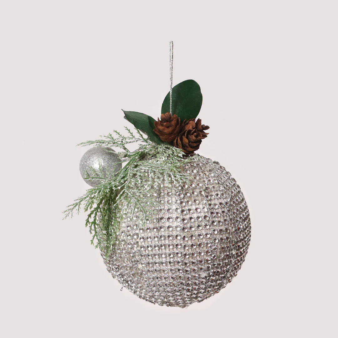 Silver Tone Bauble Decor - Image 6