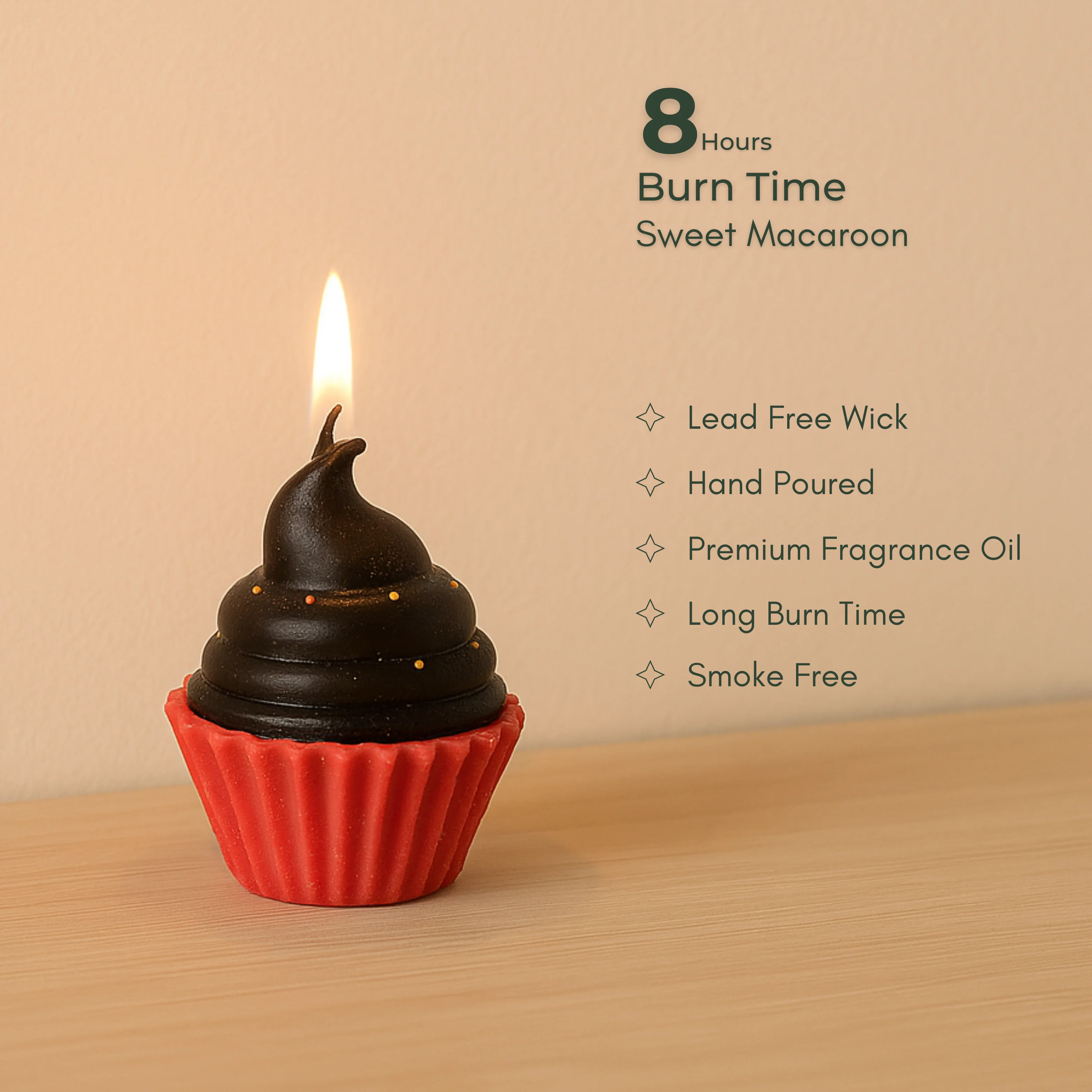 Sweet Macaroon Cupcake Candle - Image 2