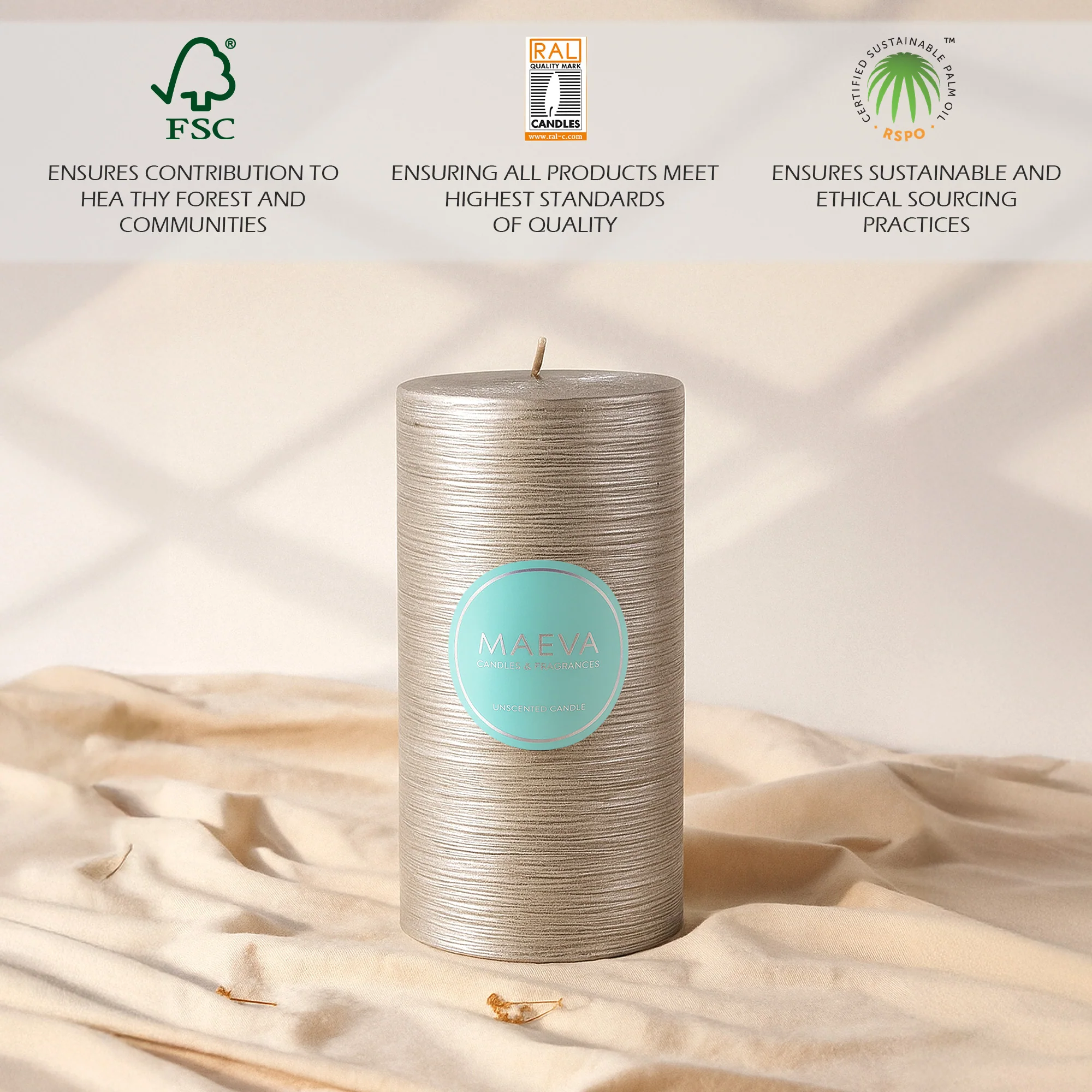 Wedding Flitter Pillar Candle - Silver - Image 3