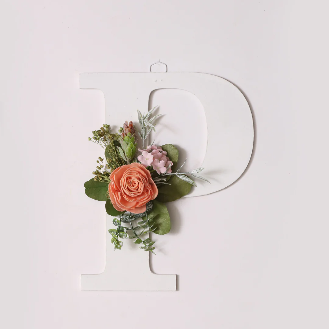 White Floral Alphabets - Image 34