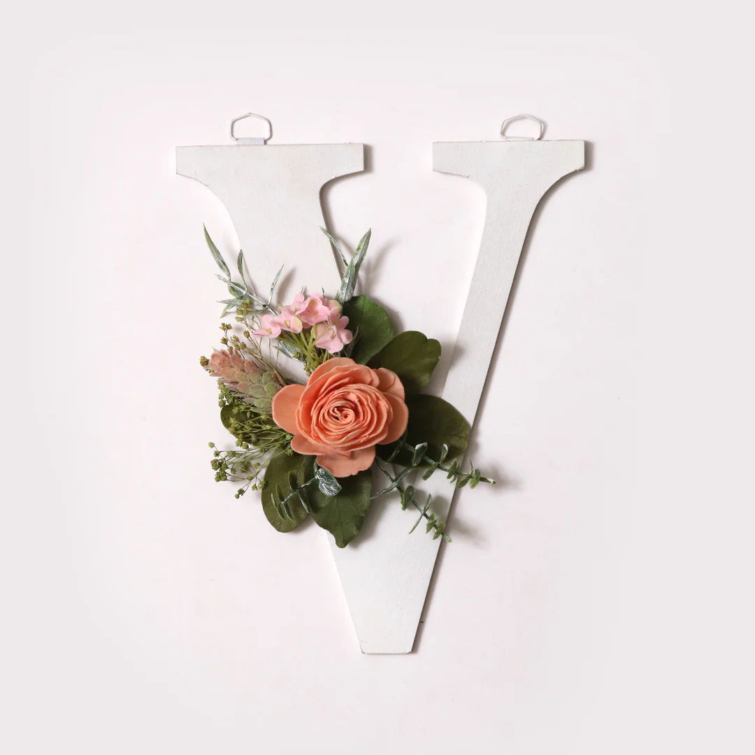 White Floral Alphabets - Image 46