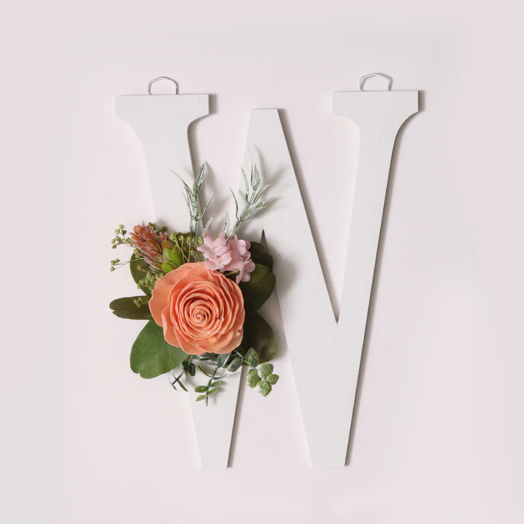 White Floral Alphabets - Image 48
