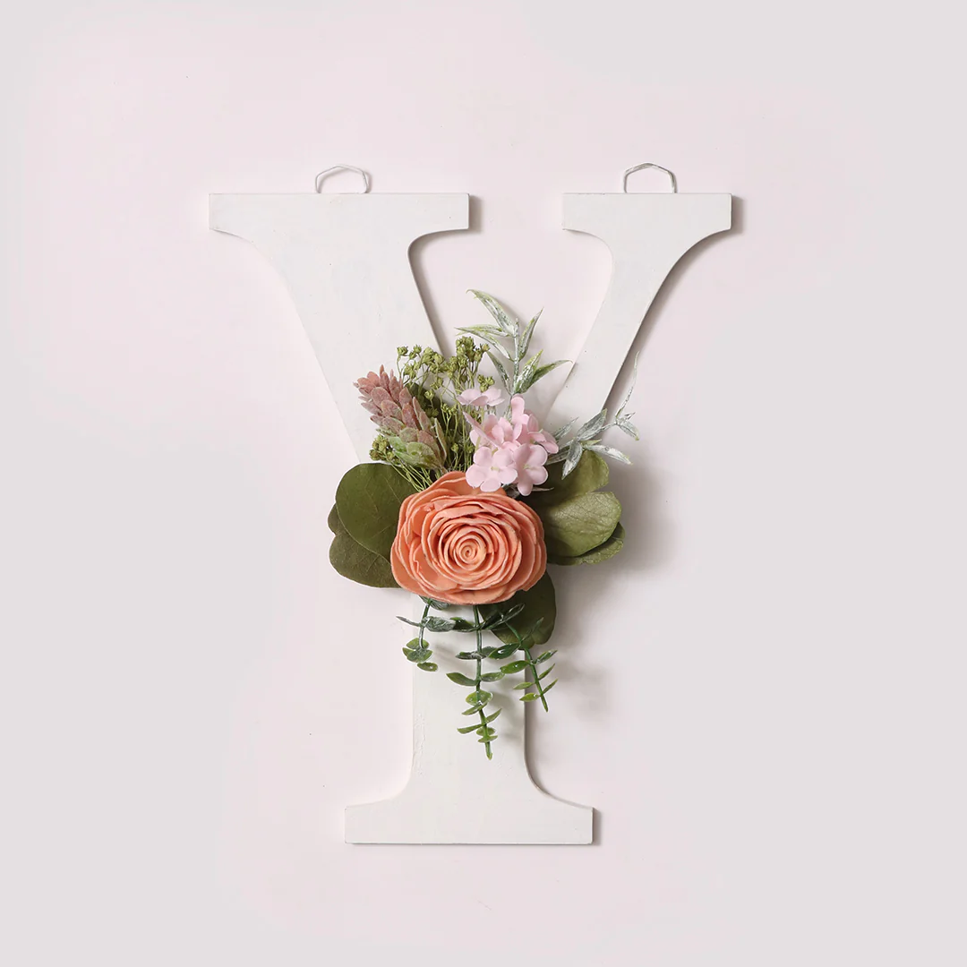 White Floral Alphabets - Image 52