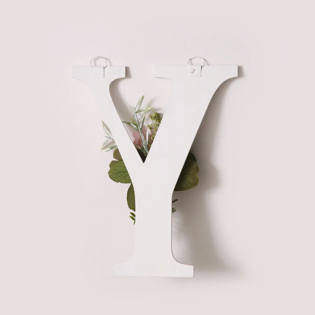 White Floral Alphabets - Image 53