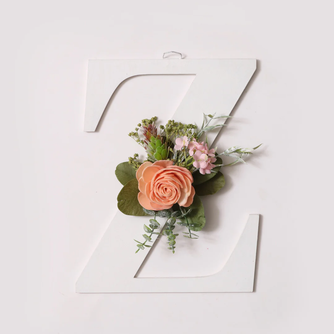 White Floral Alphabets - Image 54