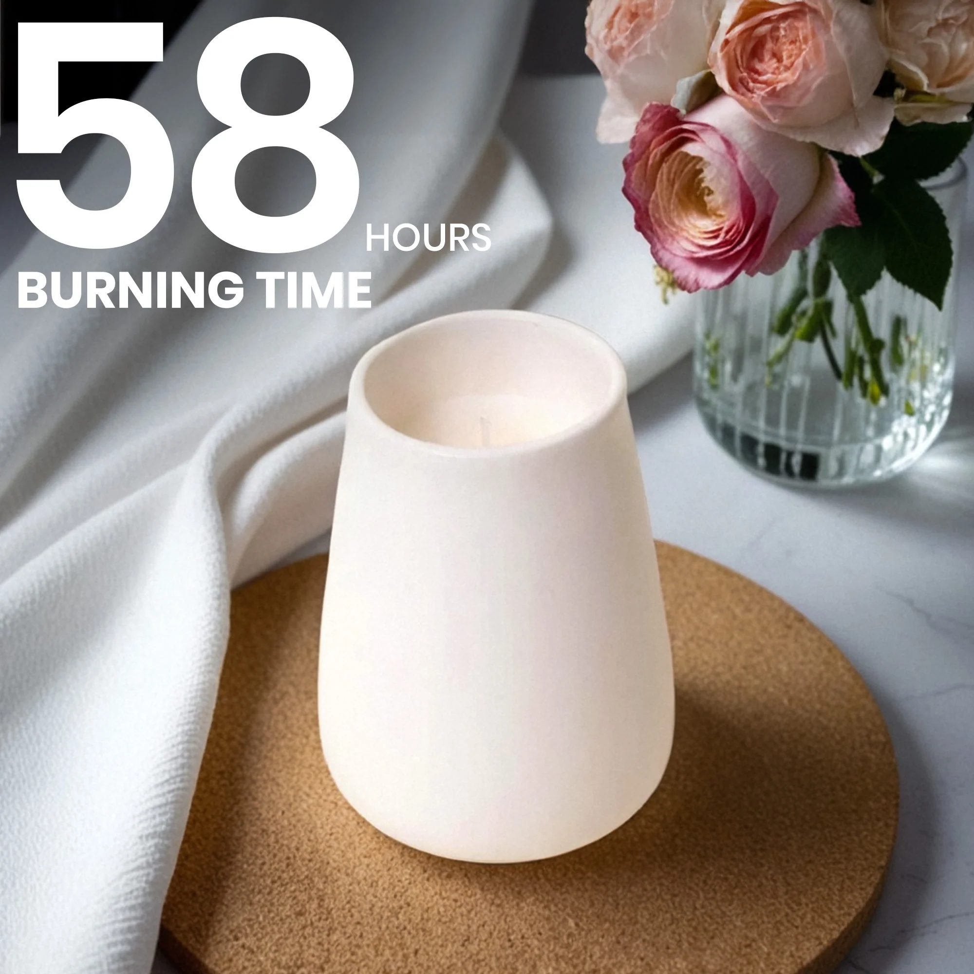 White Tuberose Scented Ceramic Jar Candle - Image 2