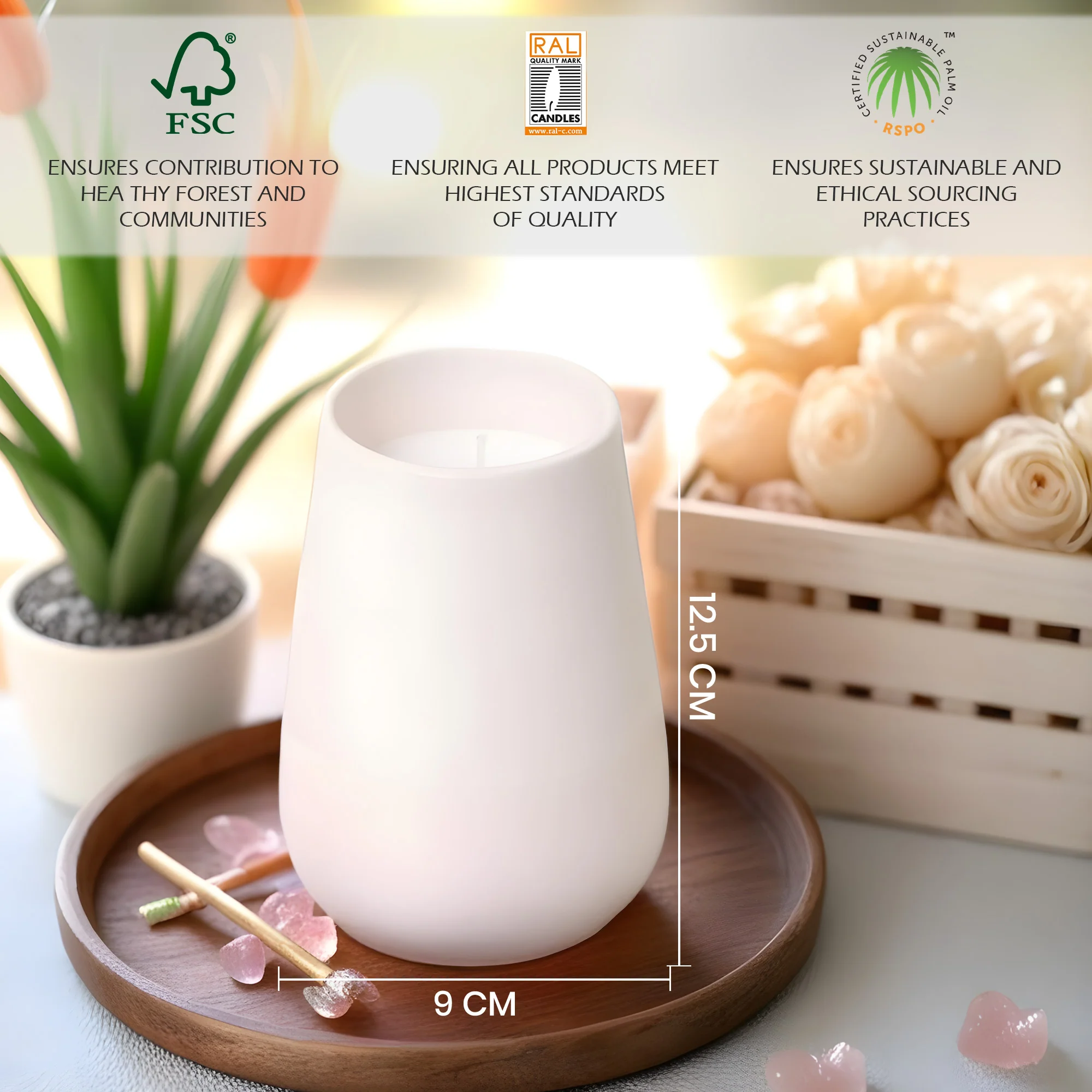 White Tuberose Scented Ceramic Jar Candle - Image 4