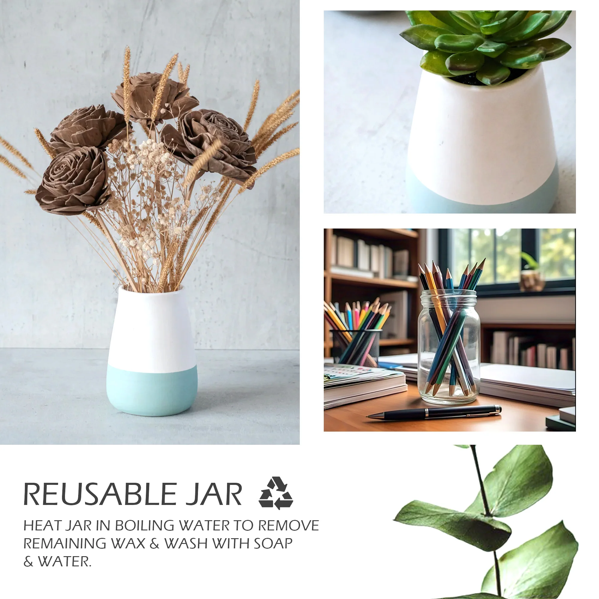 White Tuberose Scented Ceramic Jar Candle - Image 6