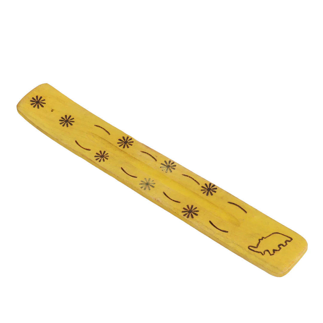 Yellow Wooden Incense Holder - Image 3
