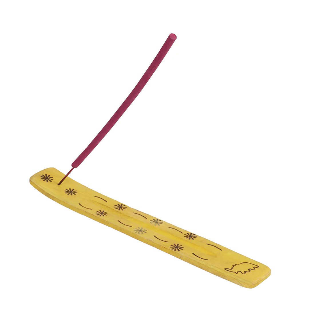 Yellow Wooden Incense Holder - Image 4